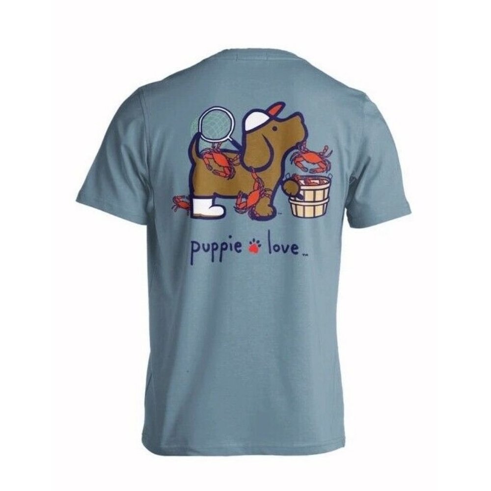 Puppie Love Dog Crab Pup Short Sleeve T-Shirt - NEW Fast Ship